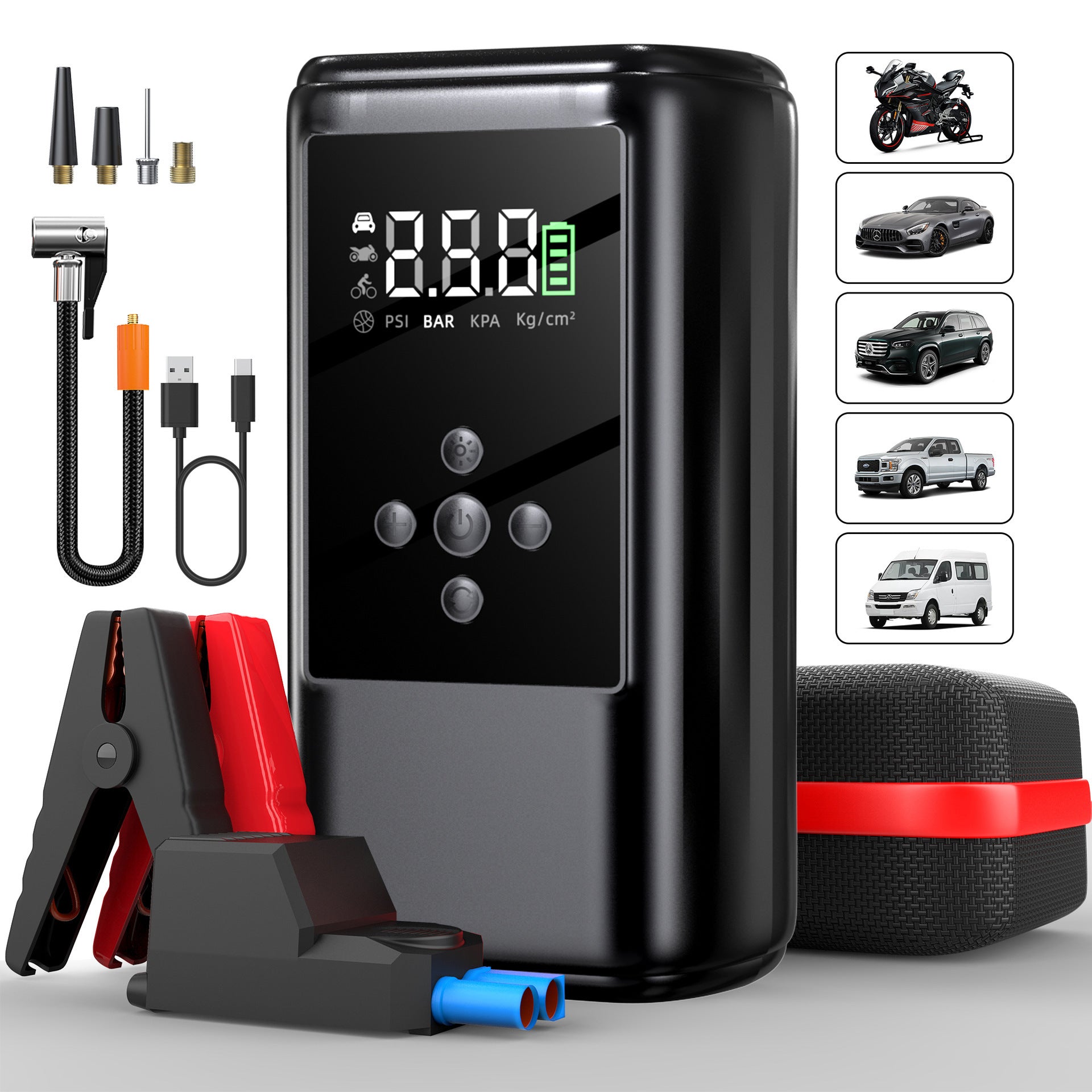 Portable Car Jump Starter with Air Compressor