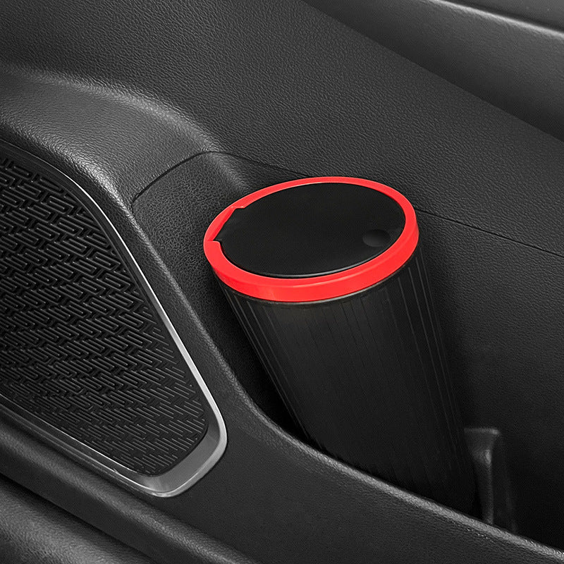 Multifunctional Car Trash Can with Cup Holder