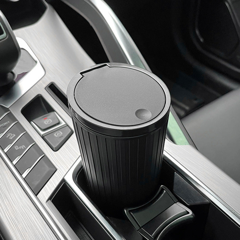 Multifunctional Car Trash Can with Cup Holder